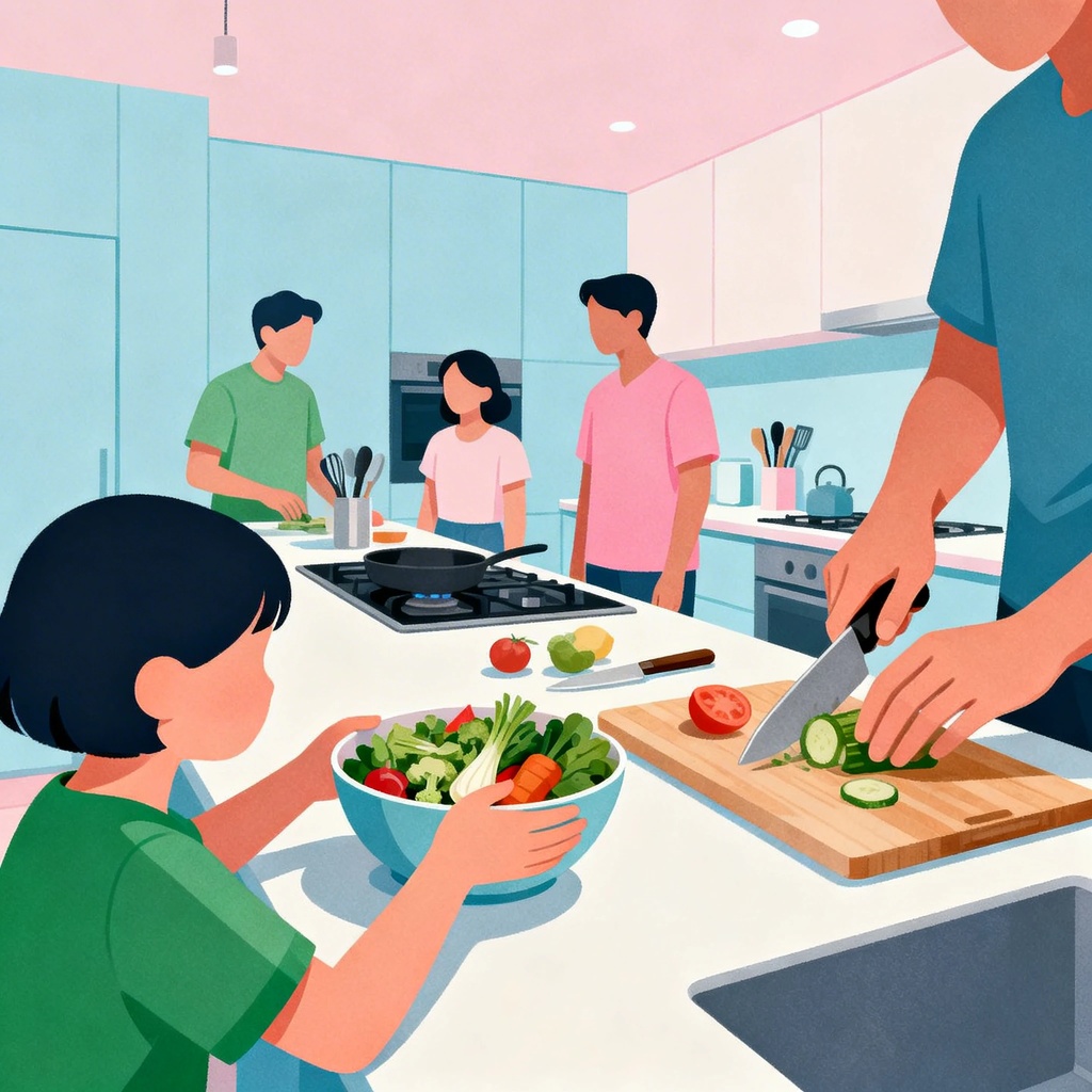 Wspólne gotowanie z rodziną